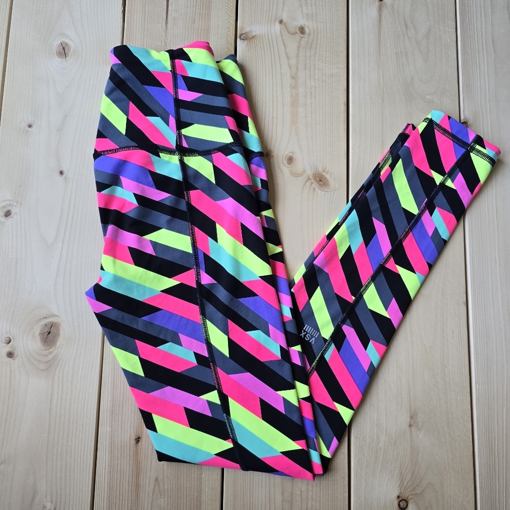 Victoria's Secret VSX Sport Knockout Leggings Geometric Neon Colors Womens XS